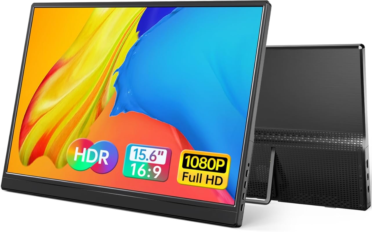 Yxk 15.6 Portable Gaming Monitor 1080P USB-C/HDMI Ultra-Slim IPS HDR B
