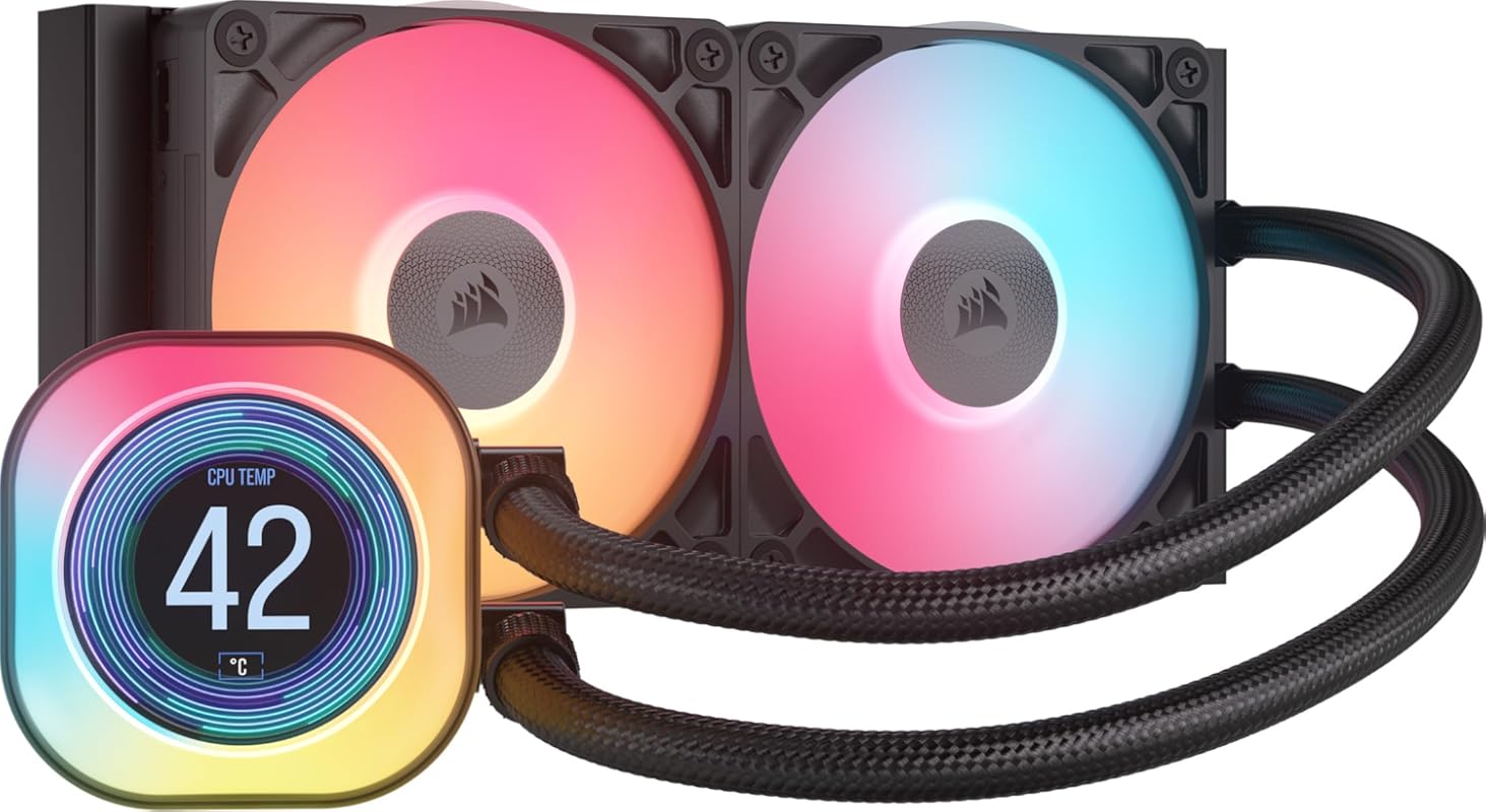 CORSAIR iCUE Link Titan 240 RX LCD AIO Cooler: 240mm FlowDrive Low-Noi