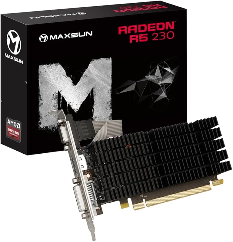 Maxsun AMD R5 230 2GB GDDR3 Low Profile GPU with HDMI VGA DVI for ITX