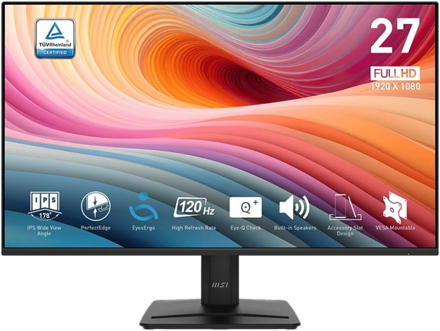 MSI PRO MP275 E2 27 Inch IPS Gaming & Office Monitor with 120Hz Refres