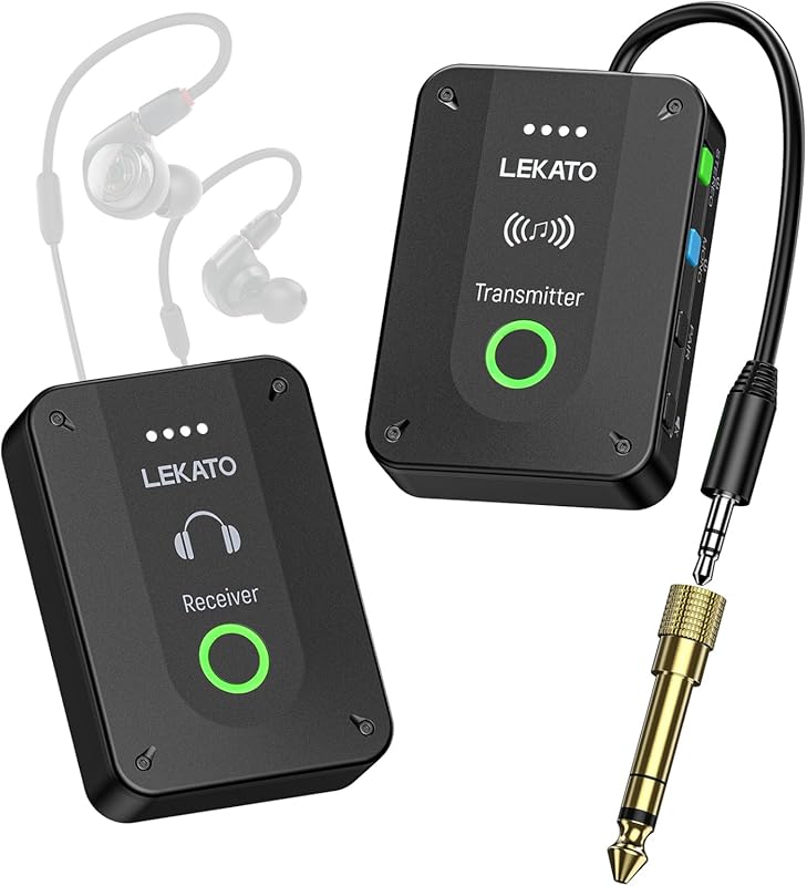 LEKATO Wireless in Ear Monitor System MS-02 with Upgraded 2.4G Stereo