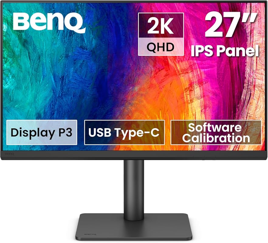 BenQ PD2706QN 27-Inch 2K QHD IPS Mac-Ready: 95% P3, 100% sRGB, 90W USB
