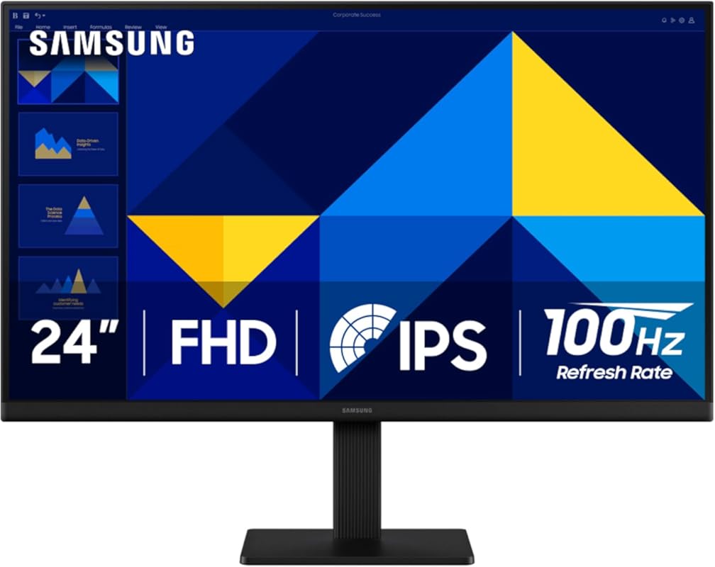Samsung 24-inch Essential Monitor: IPS Panel, Tilt Stand, 100Hz, Ergon