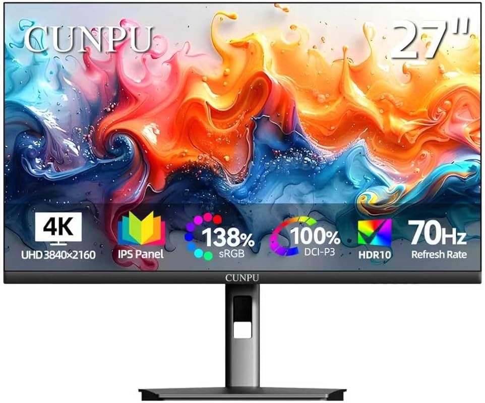 27 Inch 4K IPS Ultra-Slim Monitor for Photo Editing: ΔE < 2, 100% DCI-