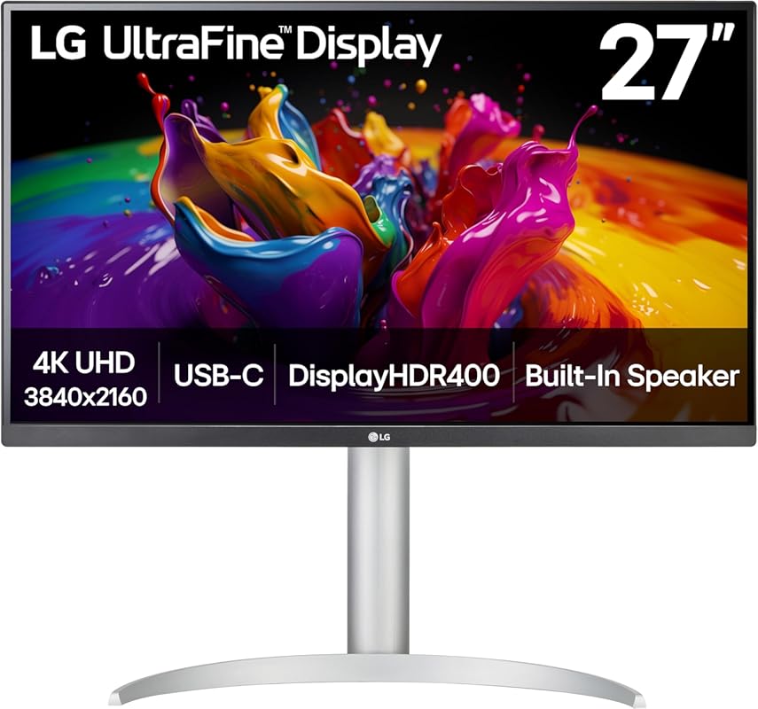 LG 27-inch 4K IPS Monitor: 60Hz, 5ms, HDR400, USB-C 90W PD, HDMI, Disp