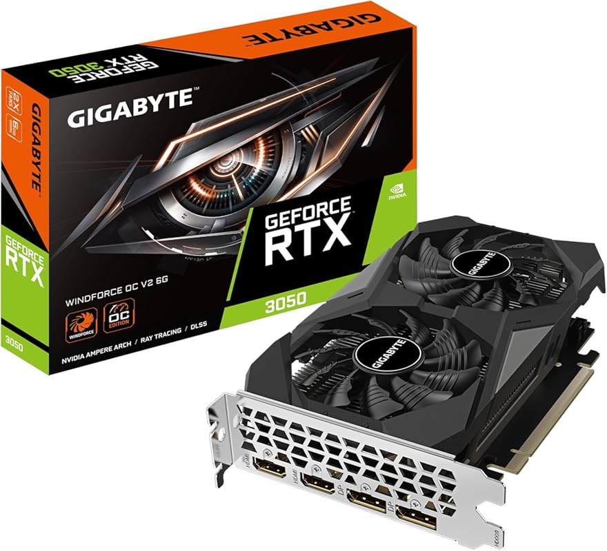 GIGABYTE GeForce RTX 3050 WINDFORCE OC V2 6G Graphics Card with 2X WIN