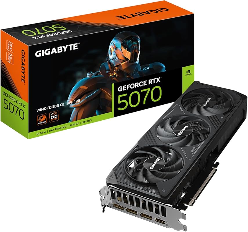 GIGABYTE GeForce RTX 5070 WINDFORCE OC SFF 12G Graphics Card, 12GB 192