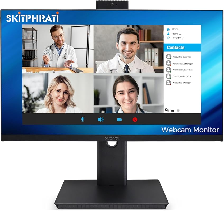 22-inch Business Webcam Monitor with 1080p IPS 120Hz Display, Built-in