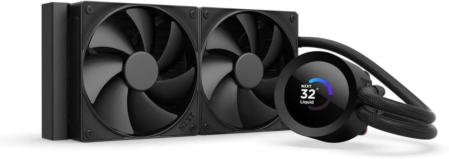 NZXT Kraken Plus 240 AIO Cooler: 240mm Radiator, 2 F120P Fans, Customi