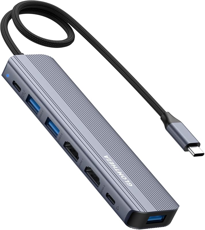 USB C Docking Station for MacBook: Dual 4K HDMI@60Hz, 100W PD, 3 USB 3