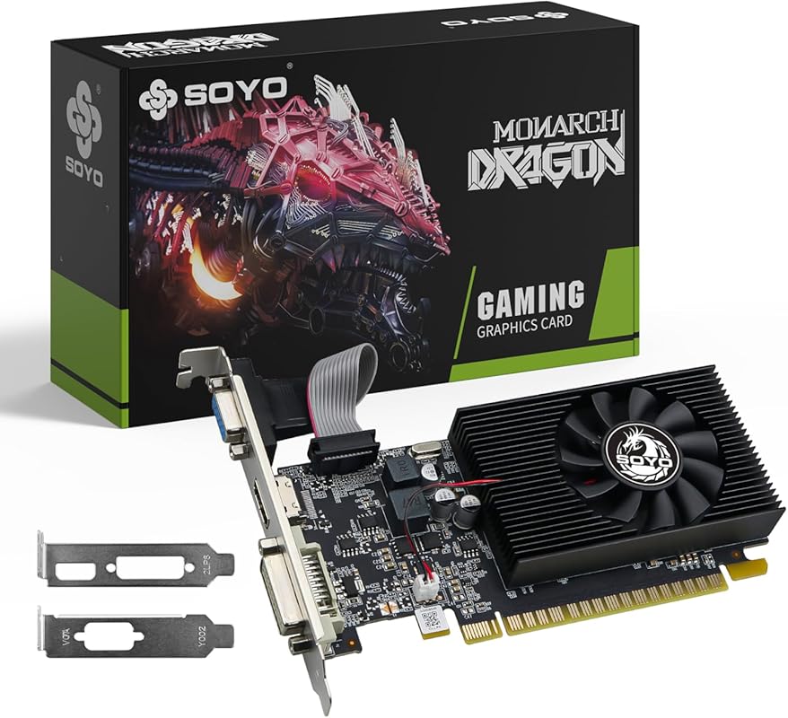 SOYO GeForce GT 740 4GB Low Profile Graphics Card, HDMI/VGA/DVI-D Trip