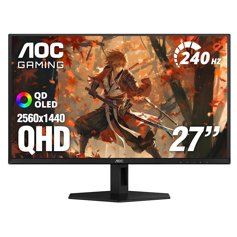 AOC 27-inch QHD IPS Gaming Monitor 240Hz 0.3ms 260Hz Overclock G-Sync