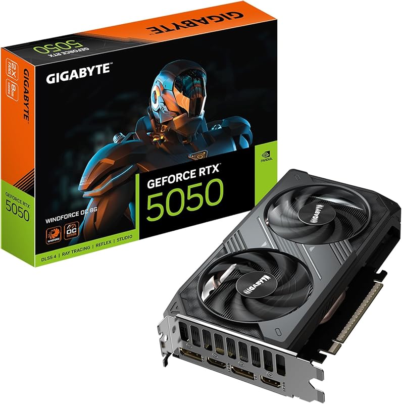 GIGABYTE GeForce RTX 5050 WINDFORCE OC 8G Graphics Card with 8GB GDDR6