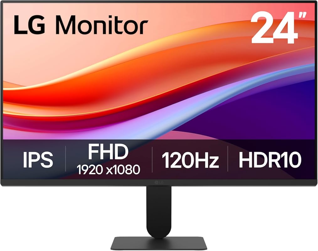 LG 24-Inch Full HD IPS Monitor with 120Hz, HDR10, Reader Mode, Flicker