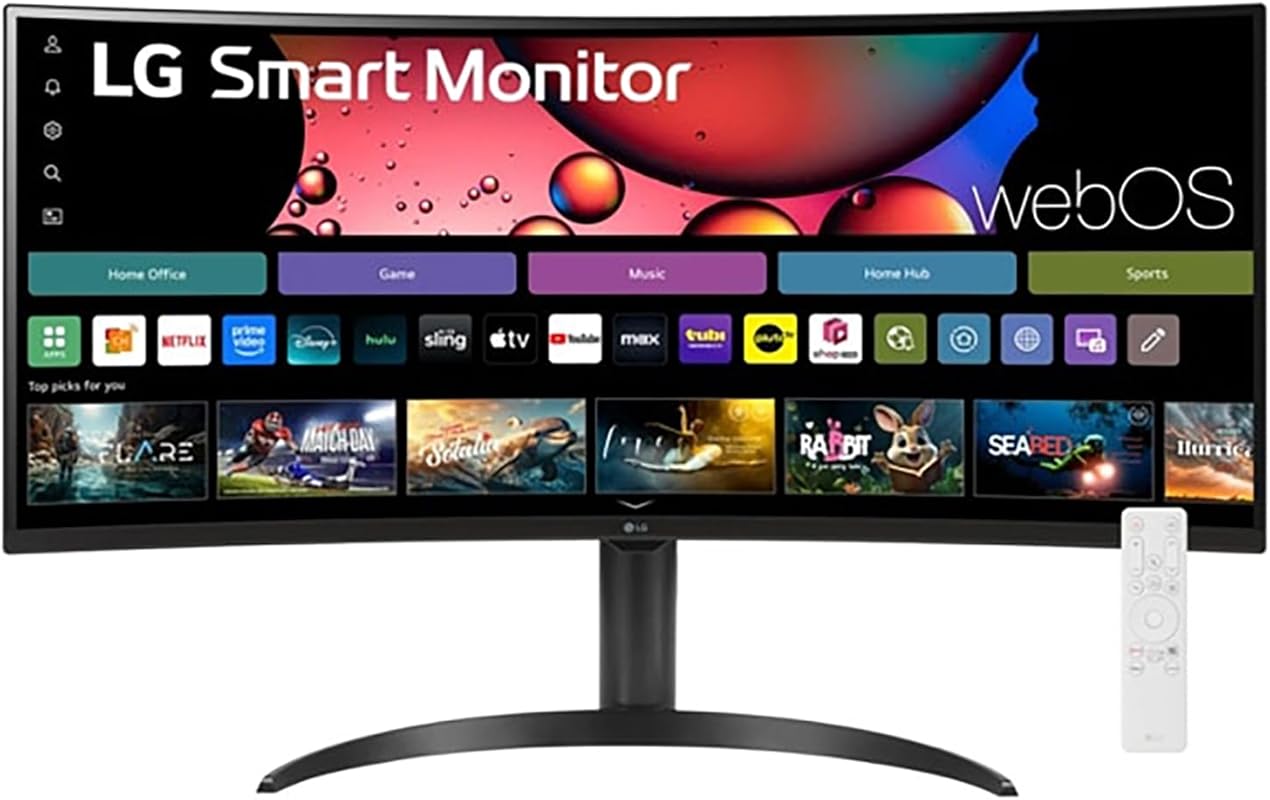 LG 34-Inch Curved UltraWide WQHD Monitor with HDR10, 99% sRGB, 100Hz, 