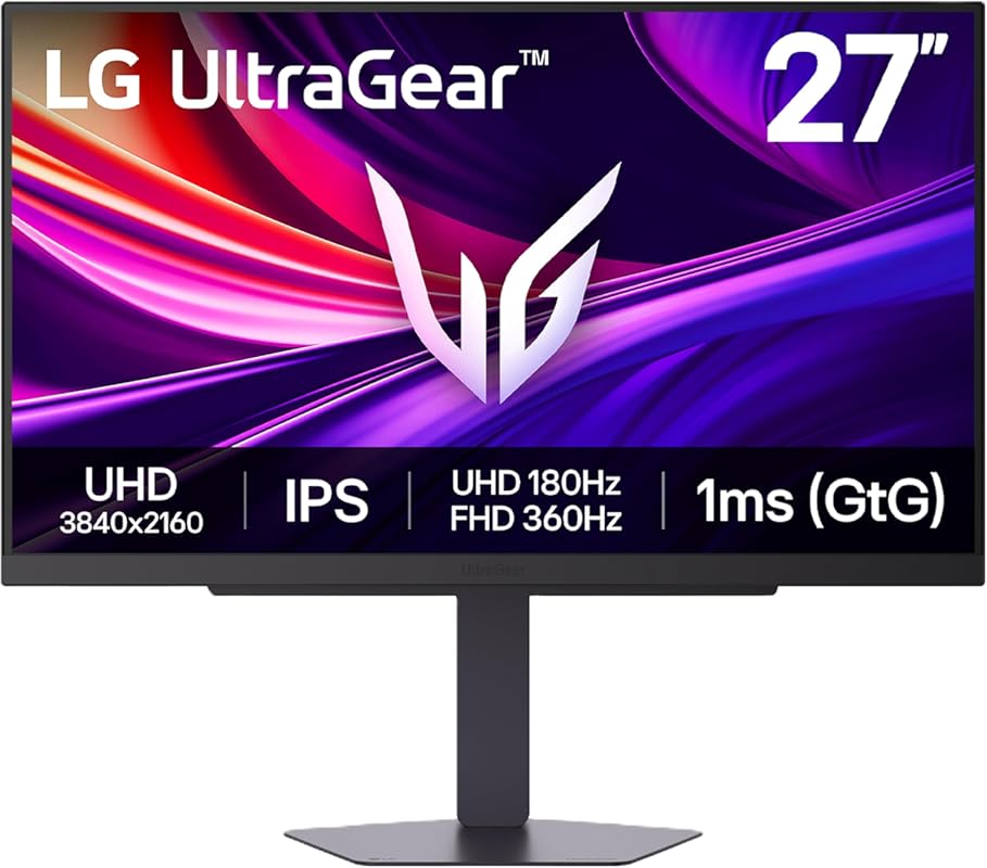 LG Ultragear 27-inch 4K Gaming Monitor: Dual Mode 180Hz/360Hz, 1ms, G-