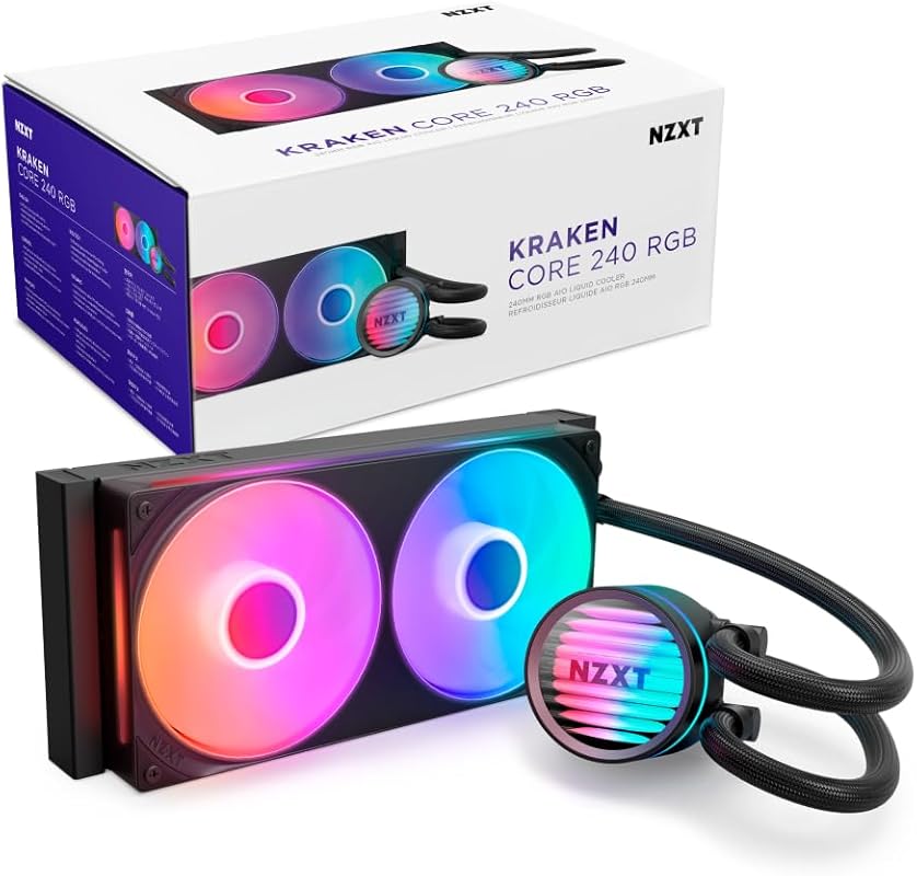 NZXT Kraken Core 240 RGB AIO CPU Liquid Cooler with 240mm Radiator and