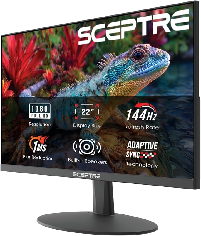 Sceptre 22-inch Gaming Monitor with FHD 1080p, Up to 144Hz, HDMI, Disp