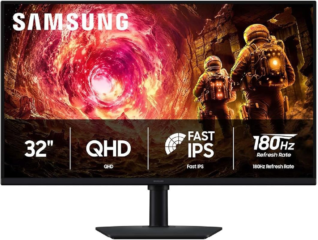Samsung 32-Inch Odyssey G5 QHD Gaming Monitor: 180Hz, IPS, HDR10, G-Sy