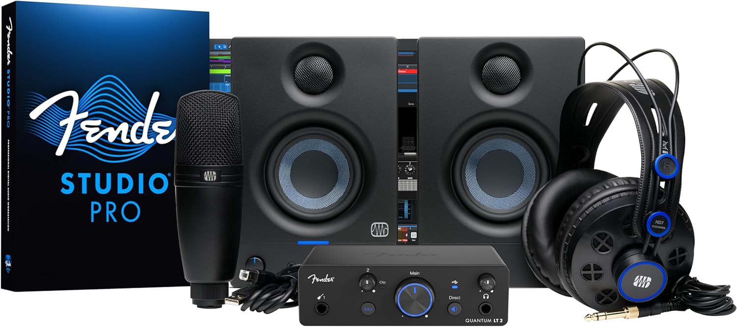 Fender Quantum Studio Bundle with USB-C LT2 Audio Interface, M7 MkII M