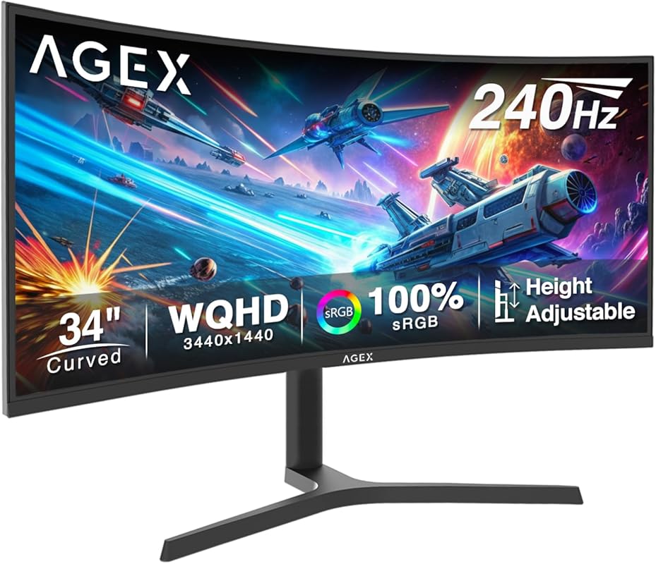 Z-Edge 34-inch Curved WQHD Gaming Monitor with 240Hz/165Hz, 1440p, 21: