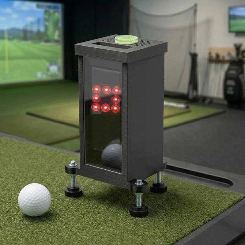 Square Golf Launch Monitor Case: Adjustable High-Impact Shield, Leveli