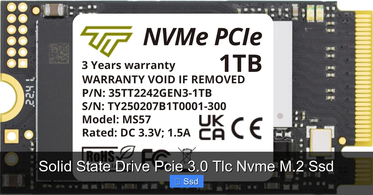 Solid State Drive Pcie 3.0 Tlc Nvme M.2 Ssd