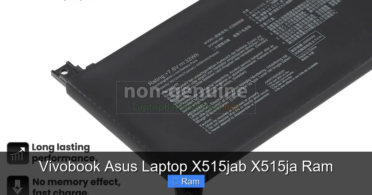 Vivobook Asus Laptop X515jab X515ja Ram