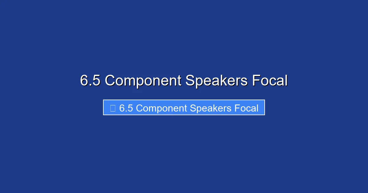 6.5 Component Speakers Focal