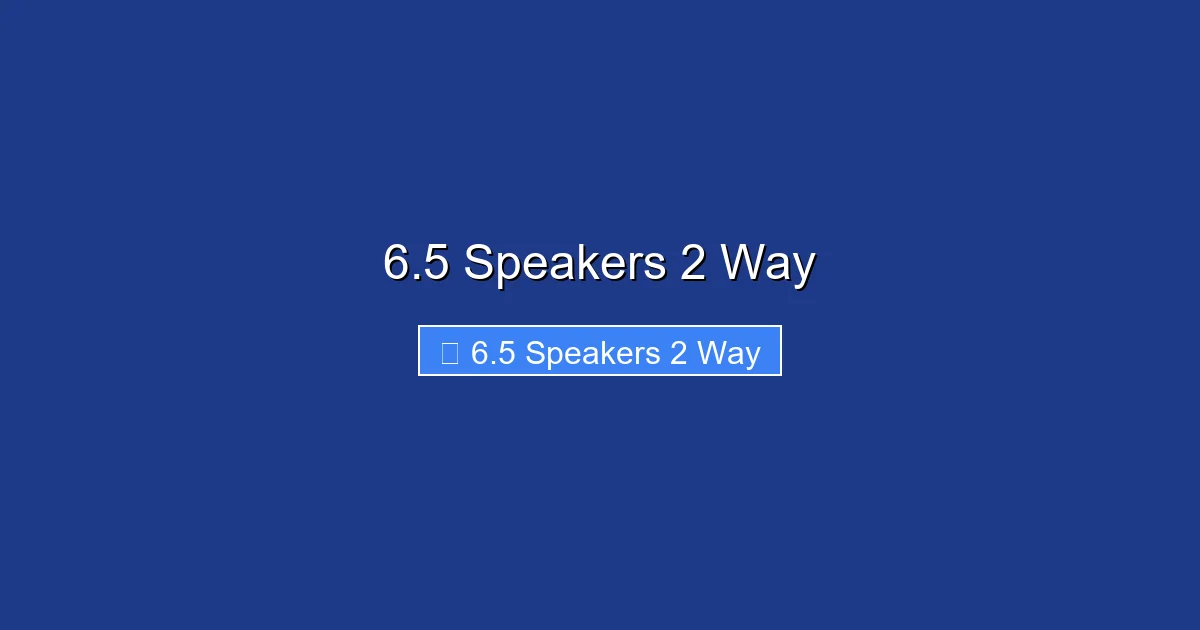 6.5 Speakers 2 Way