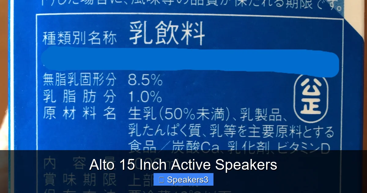 Alto 15 Inch Active Speakers