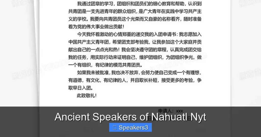 Ancient Speakers of Nahuatl Nyt