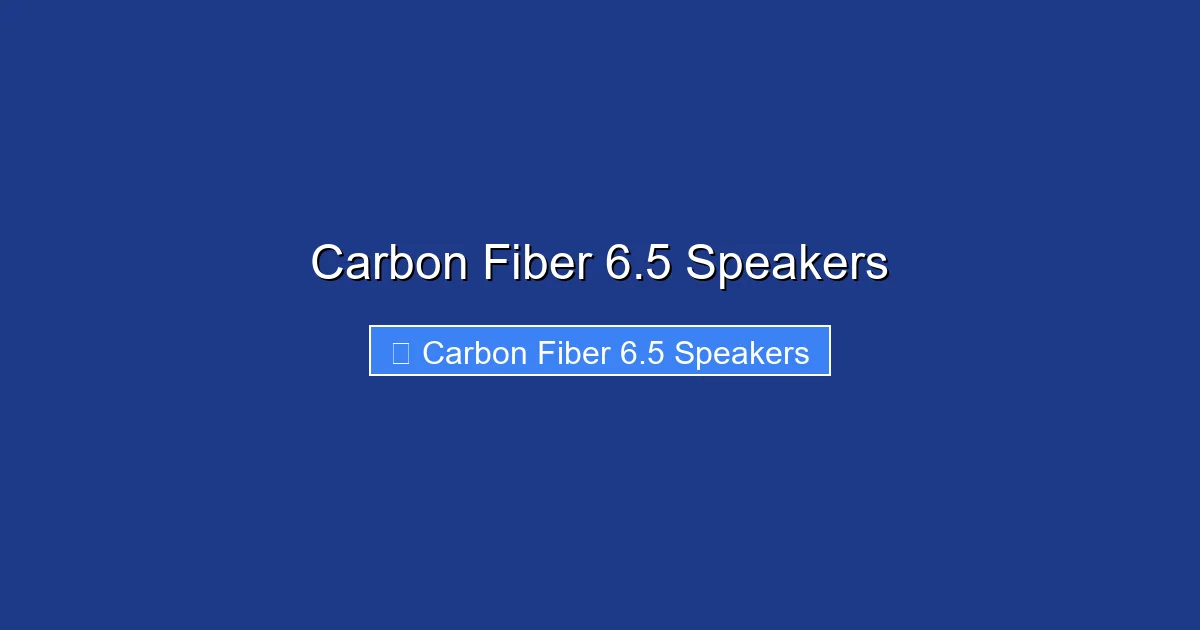 Carbon Fiber 6.5 Speakers