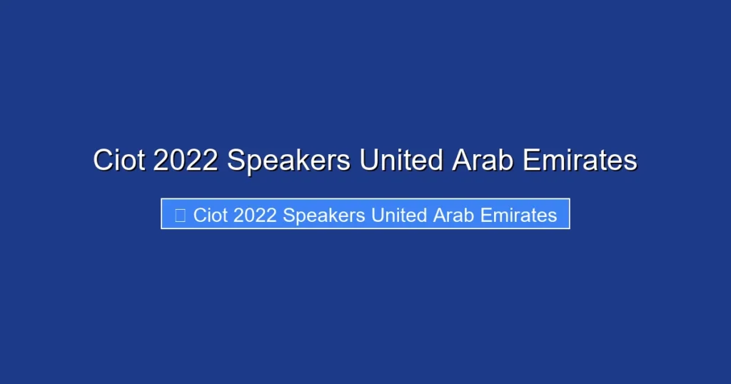 Ciot 2022 Speakers United Arab Emirates