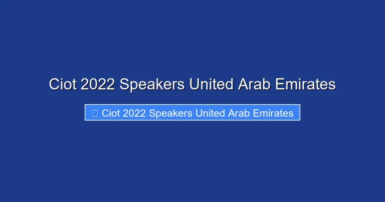 Ciot 2022 Speakers United Arab Emirates