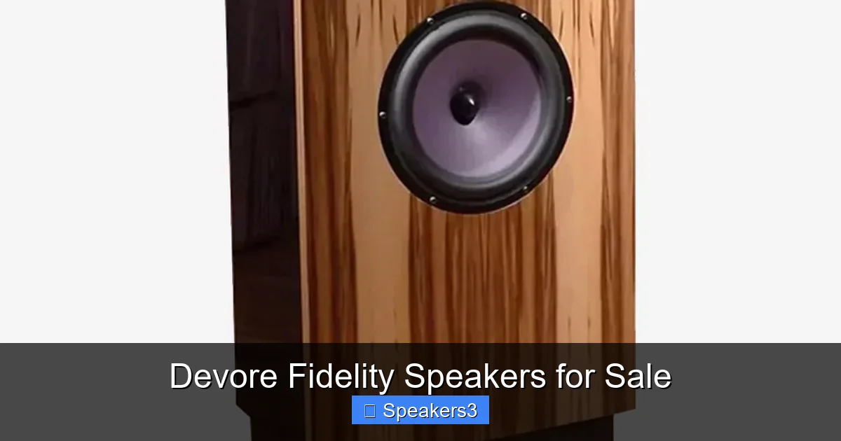 Devore Fidelity Speakers for Sale