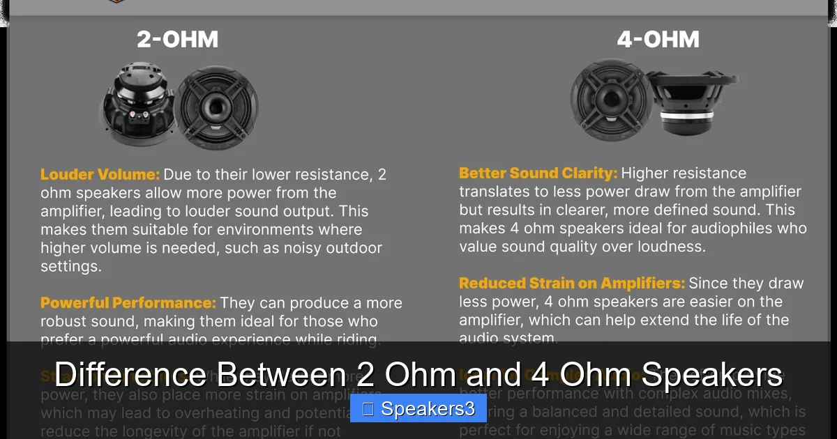 Difference Between 2 Ohm and 4 Ohm Speakers