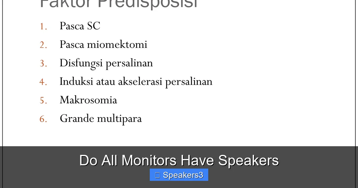 Do All Monitors Have Speakers