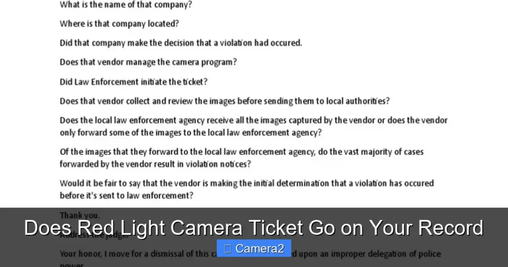 Does Red Light Camera Ticket Go on Your Record