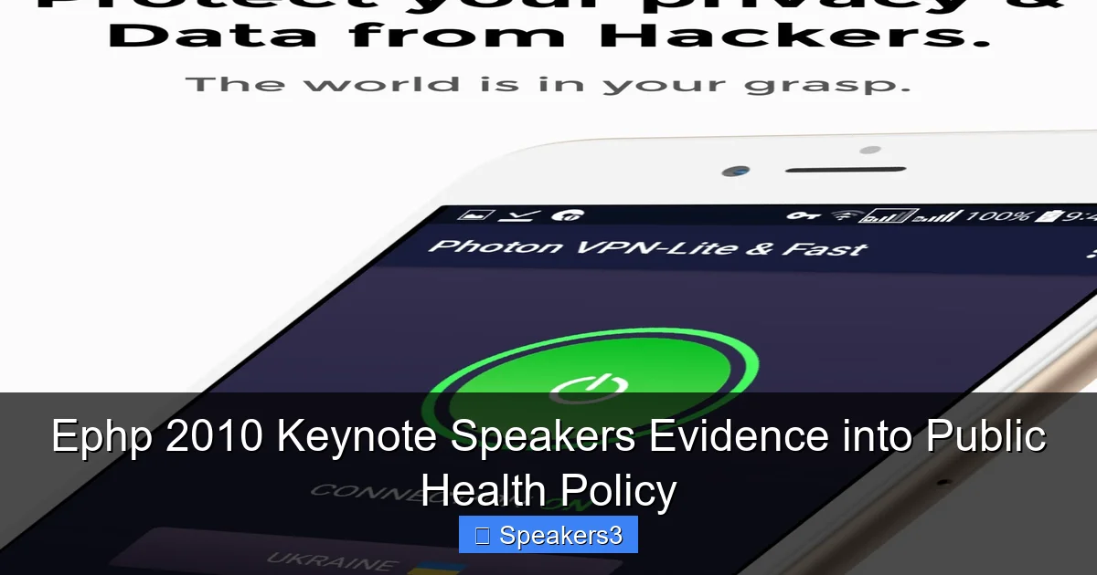 Ephp 2010 Keynote Speakers Evidence into Public Health Policy