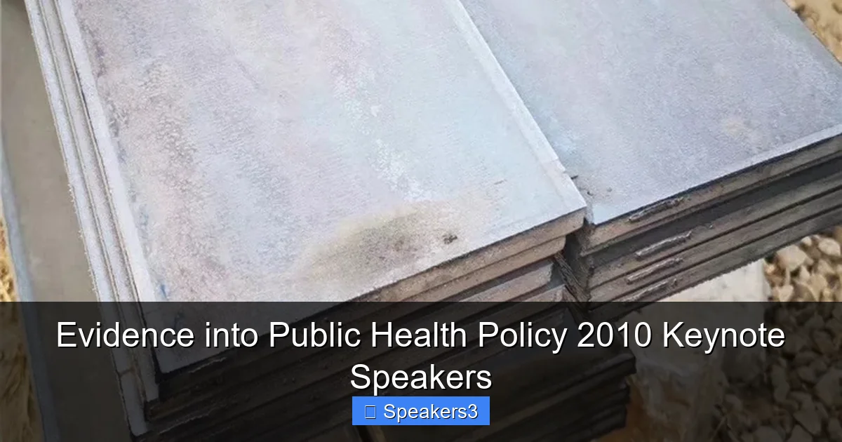 Evidence into Public Health Policy 2010 Keynote Speakers