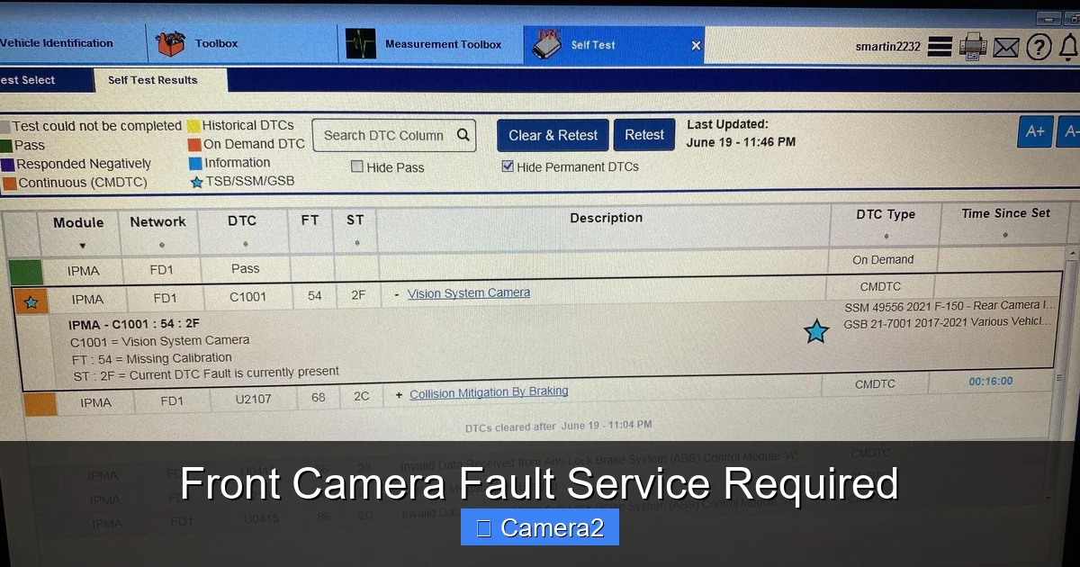 Front Camera Fault Service Required