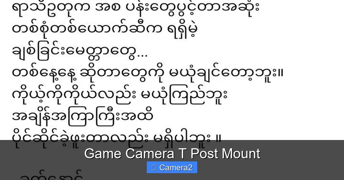Game Camera T Post Mount