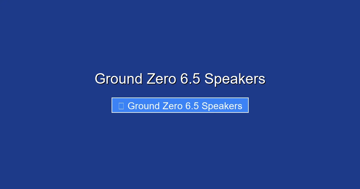Ground Zero 6.5 Speakers