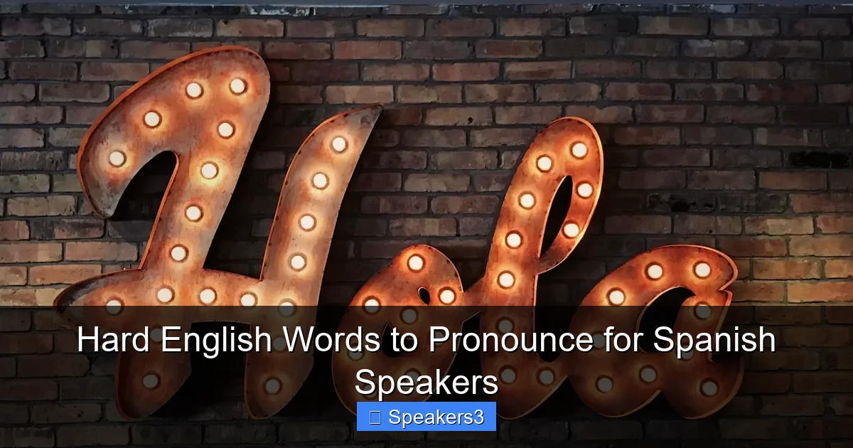 Hard English Words to Pronounce for Spanish Speakers
