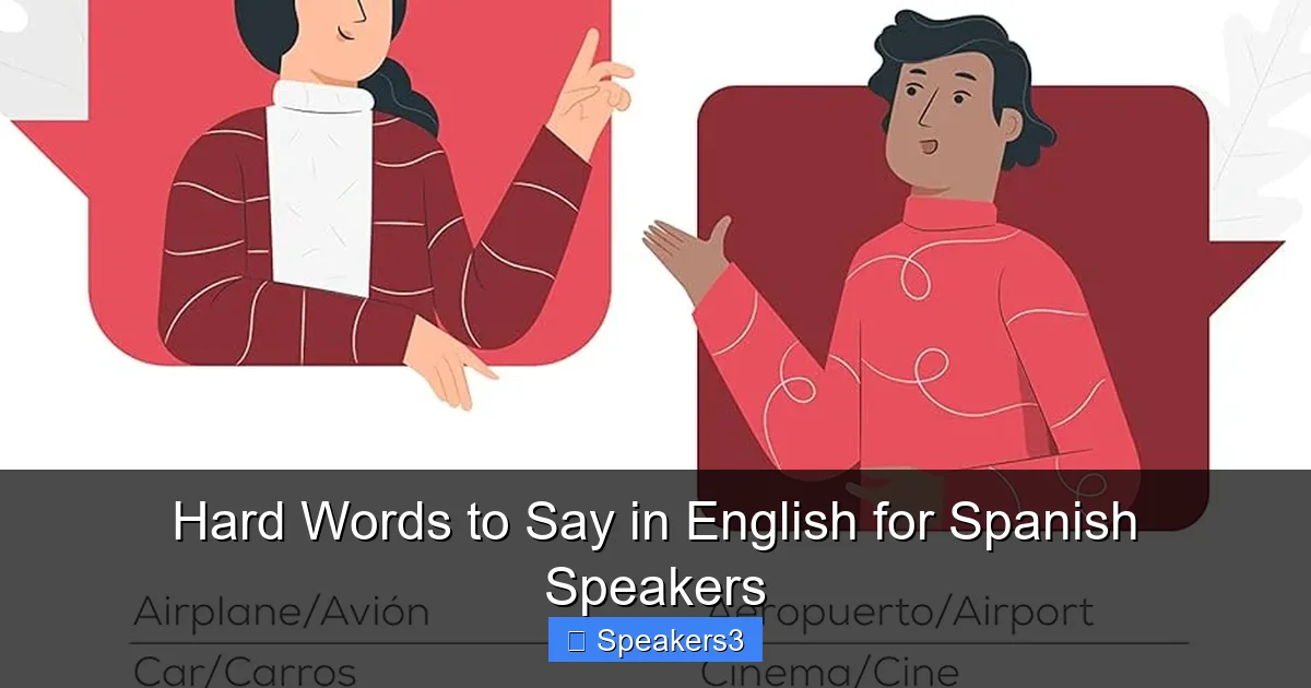 Hard Words to Say in English for Spanish Speakers