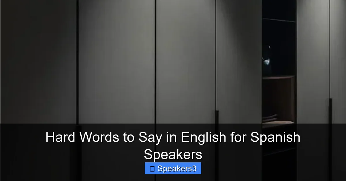 Hard Words to Say in English for Spanish Speakers