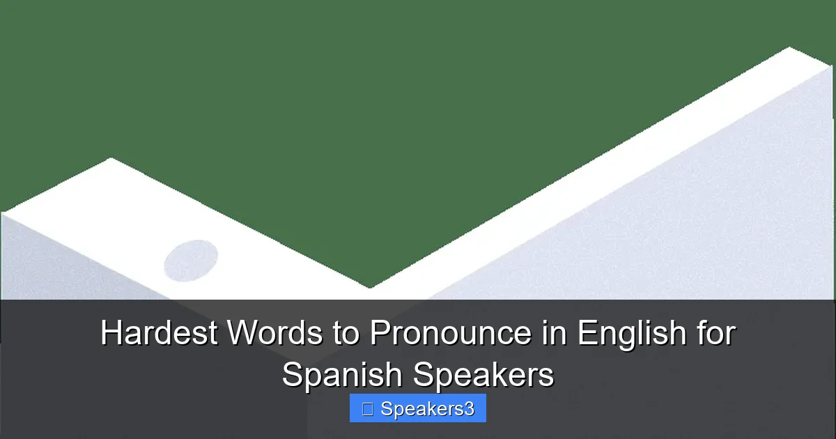 Hardest Words to Pronounce in English for Spanish Speakers