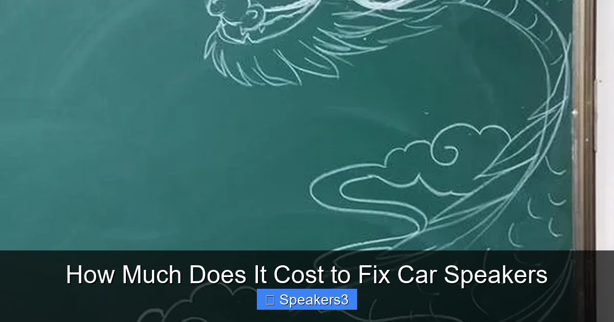How Much Does It Cost to Fix Car Speakers