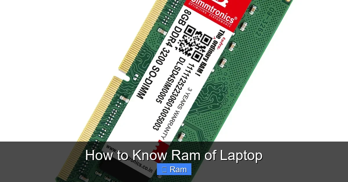 How to Know Ram of Laptop